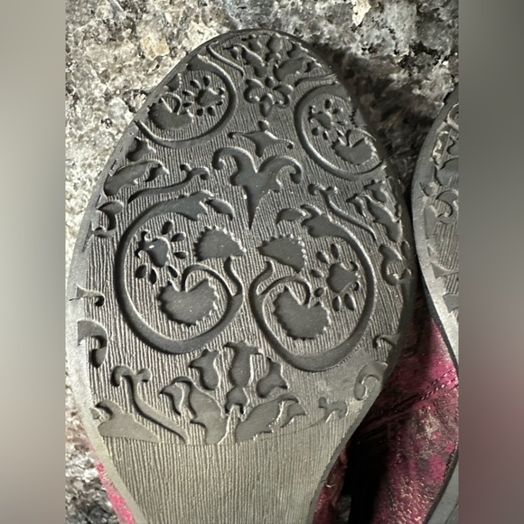 L'Artiste Spring Step Size 38 7.5 US Lidia Brown Gold Embossed Heels Ankle Boots - Picture 15 of 16